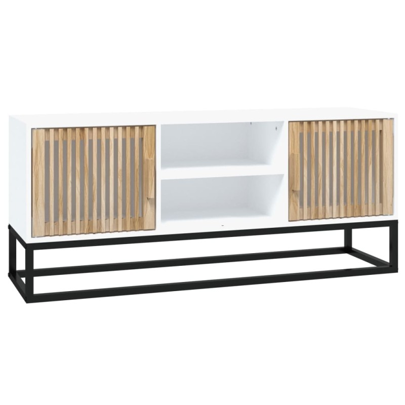 vidaXL Έπιπλο Τηλεόρασης Λευκό 105x30x45 εκ. Επεξεργασμένο Ξύλο/Σίδερο