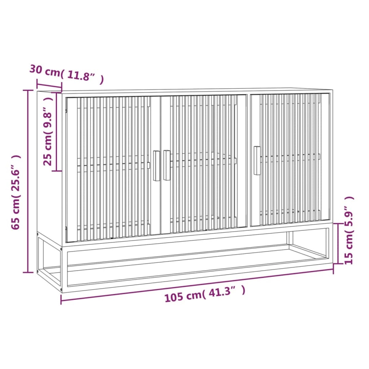 vidaXL Μπουφές 105 x 30 x 65 εκ. από Επεξεργασμένο Ξύλο