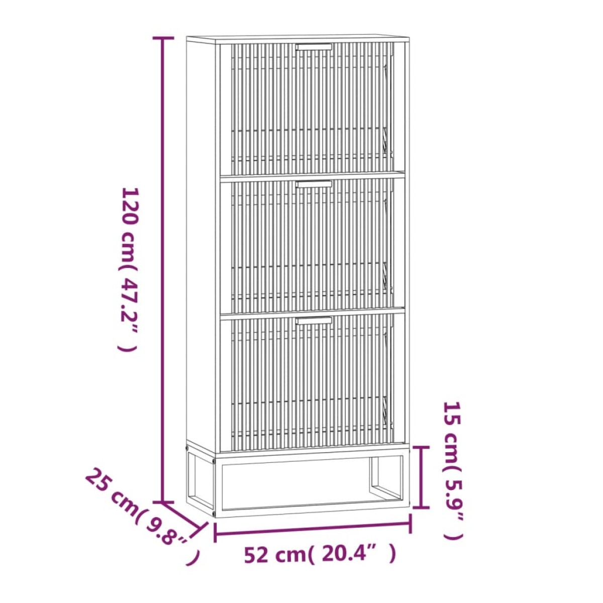 vidaXL Παπουτσοθήκη Λευκή 52 x 25 x 120 εκ. από Επεξεργασμένο Ξύλο