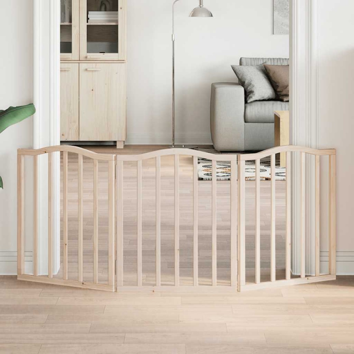 vidaXL Διαχωριστικό Σκύλων Πτυσσόμενο 3 Πάνελ 150 εκ. Ξύλο Λεύκας
