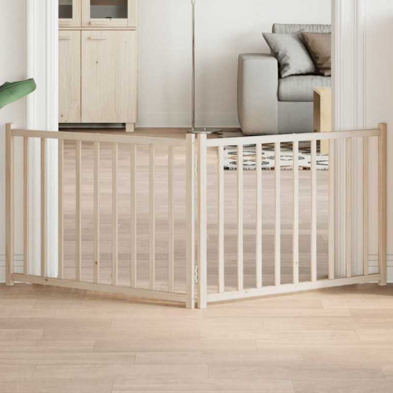vidaXL Πύλη σκύλου πτυσσόμενη 2 πάνελ 160 cm από μασίφ ξύλο ελάτης
