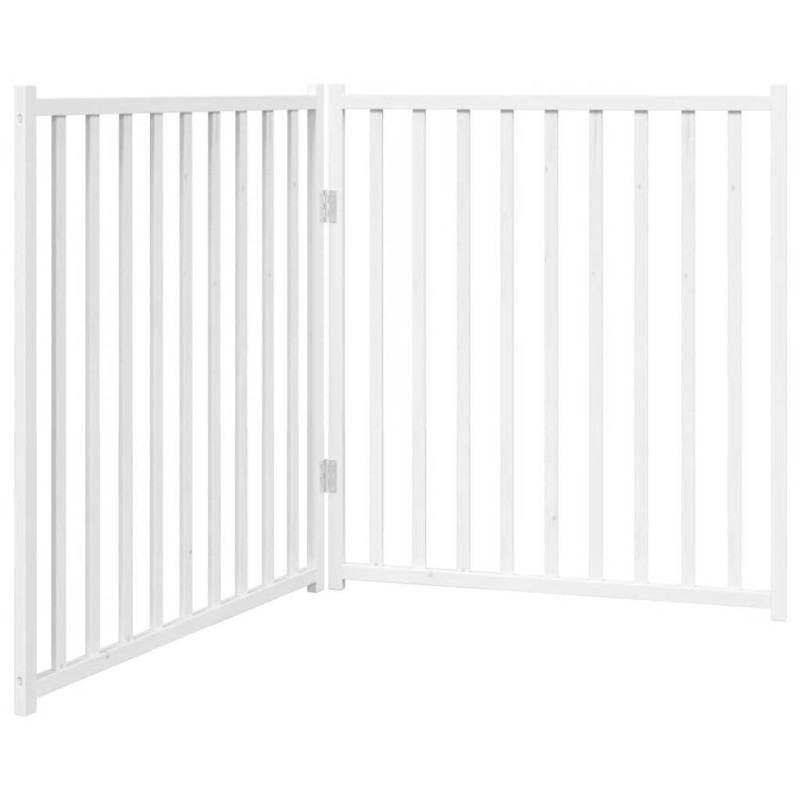 vidaXL Διαχωριστικό Σκύλων Πτυσσόμενο 2 Πάνελ Λευκό 160 εκ Μασίφ Ελάτη