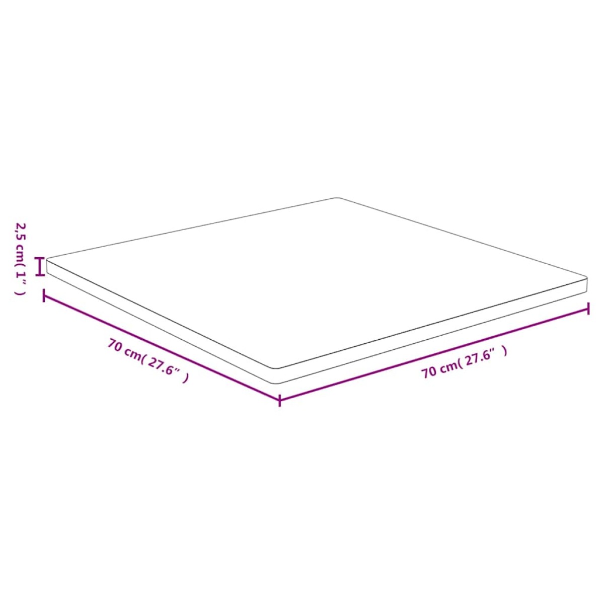 vidaXL Επιφάνεια Τραπεζιού 70x70x2,5 εκ. από Μπαμπού