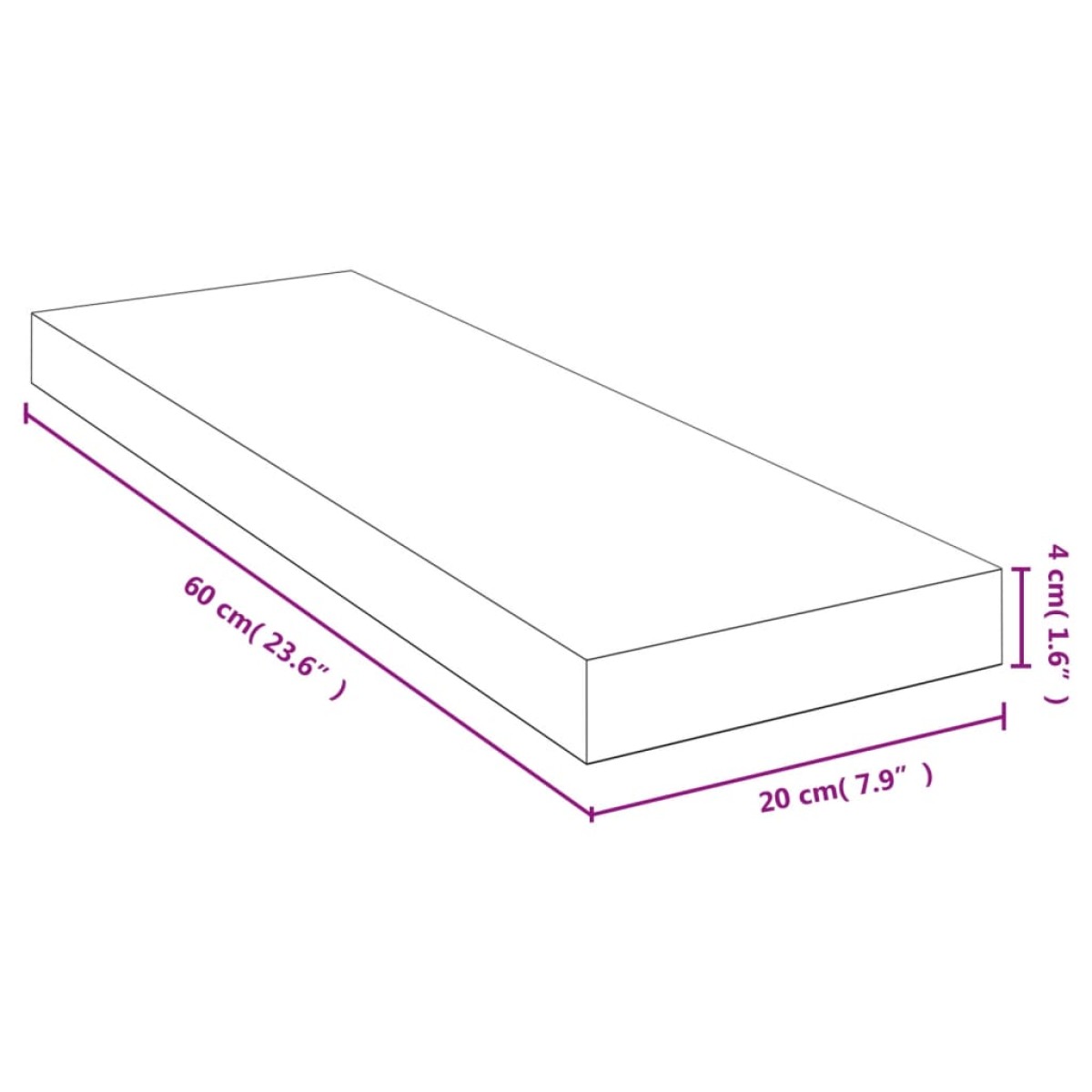 vidaXL Ράφι Τοίχου 60 x 20 x 4 εκ. από Μπαμπού