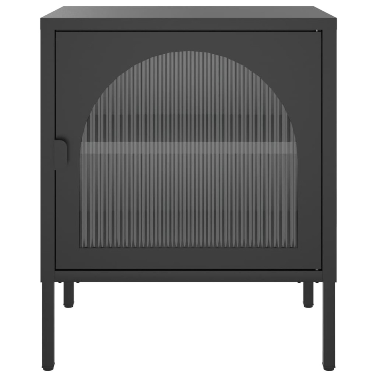 vidaXL Κομοδίνο Μαύρο 50 x 35 x 60 εκ. από Ατσάλι και Γυαλί