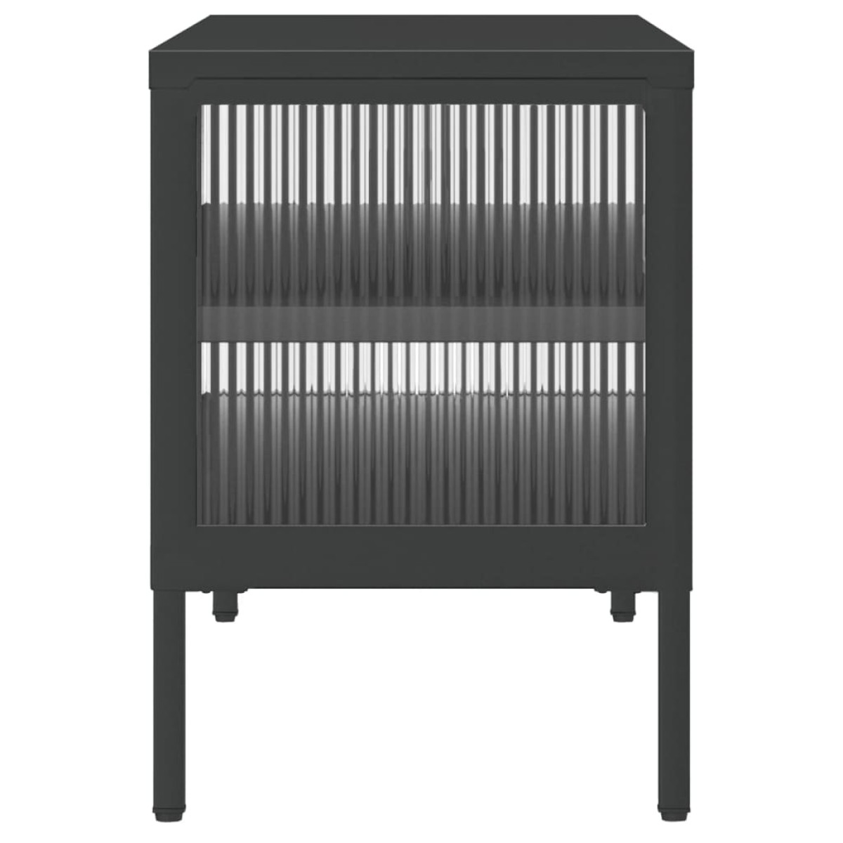 vidaXL Έπιπλο Τηλεόρασης Μαύρο 105 x 35 x 50 εκ. από Γυαλί και Ατσάλι