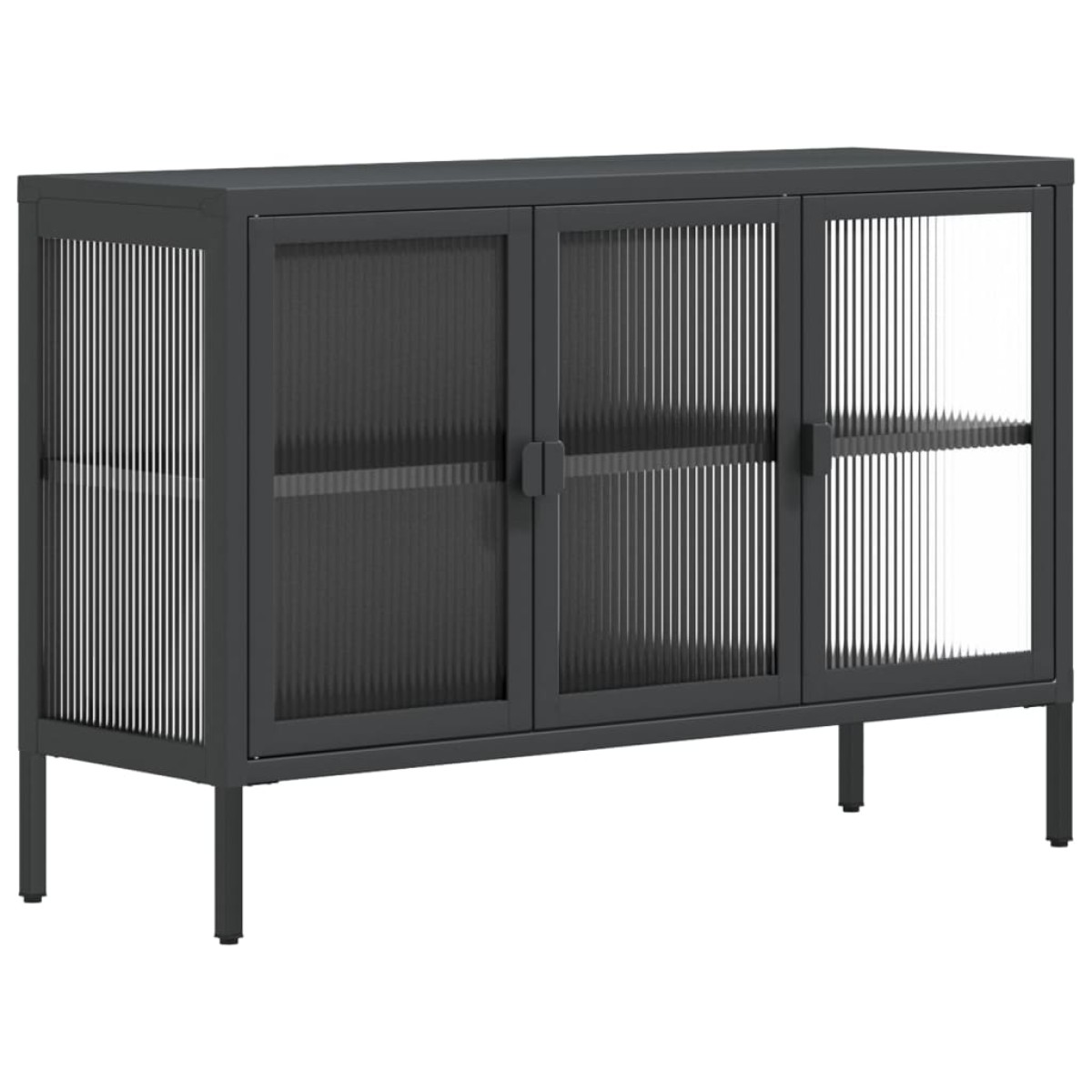 vidaXL Ντουλάπι Μαύρο 105 x 35 x 70 εκ. από Γυαλί και Ατσάλι