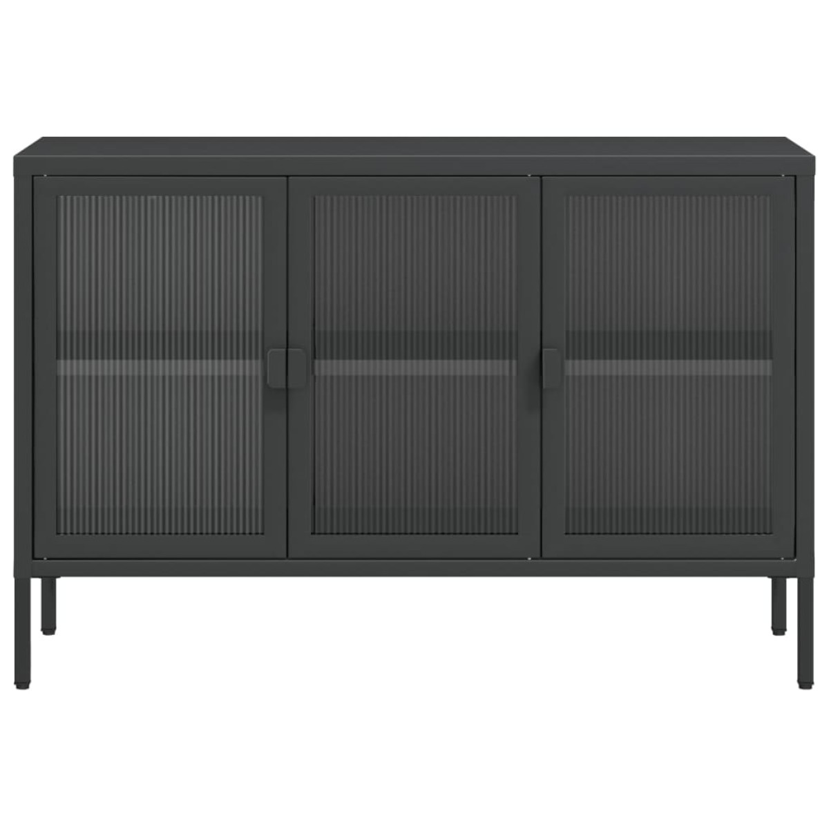 vidaXL Ντουλάπι Μαύρο 105 x 35 x 70 εκ. από Γυαλί και Ατσάλι