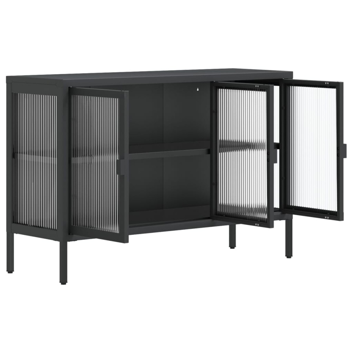 vidaXL Ντουλάπι Μαύρο 105 x 35 x 70 εκ. από Γυαλί και Ατσάλι