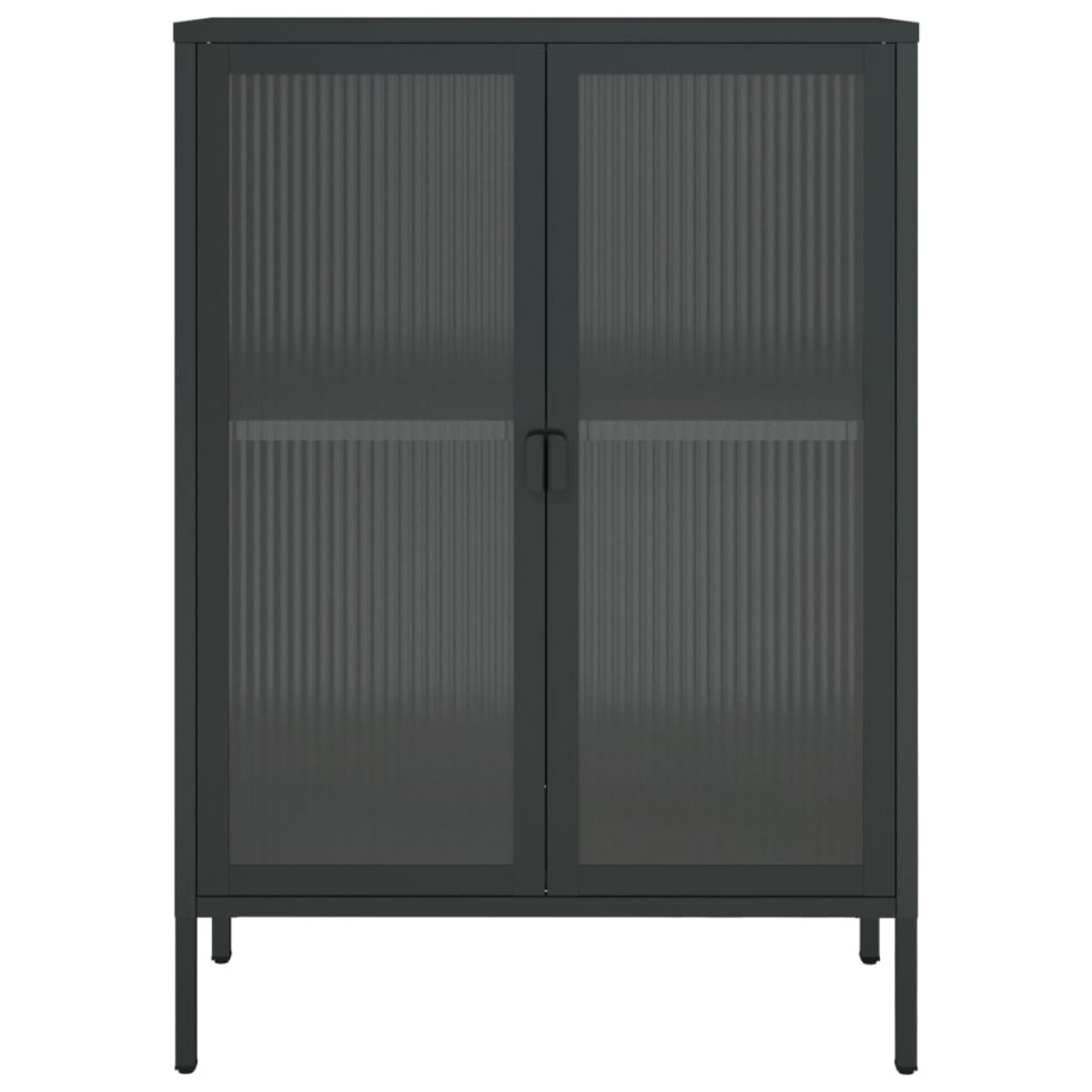 vidaXL Ντουλάπι Μαύρο 75 x 35 x 105 εκ. από Γυαλί και Ατσάλι