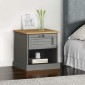 vidaXL Κομοδίνο VIGO Γκρι 42 x 35 x 40 εκ. από Μασίφ Ξύλο Πεύκου