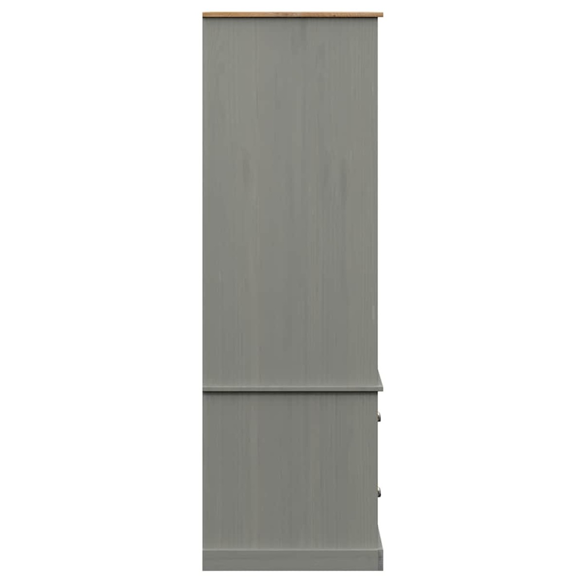 vidaXL Ντουλάπα VIGO Γκρι 90 x 55 x 176 εκ. από Μασίφ Ξύλο Πεύκου
