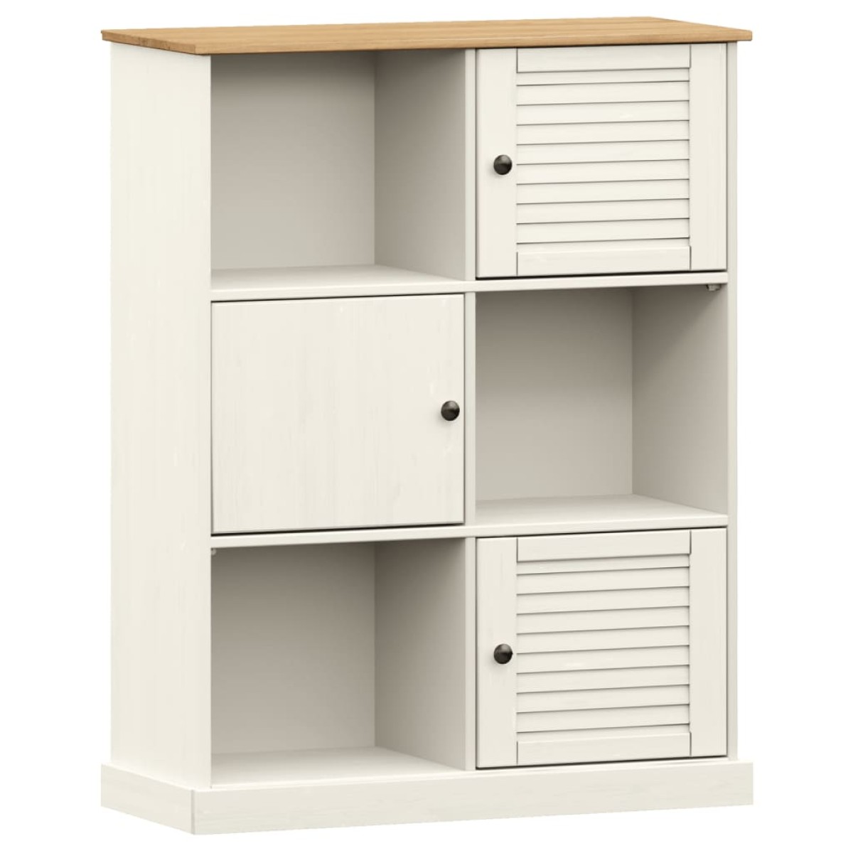 vidaXL Βιβλιοθήκη VIGO Λευκή 90 x 35 x 114,5 εκ. από Μασίφ Ξύλο Πεύκου