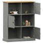 vidaXL Βιβλιοθήκη VIGO Γκρι 90 x 35 x 114,5 εκ. από Μασίφ Ξύλο Πεύκου