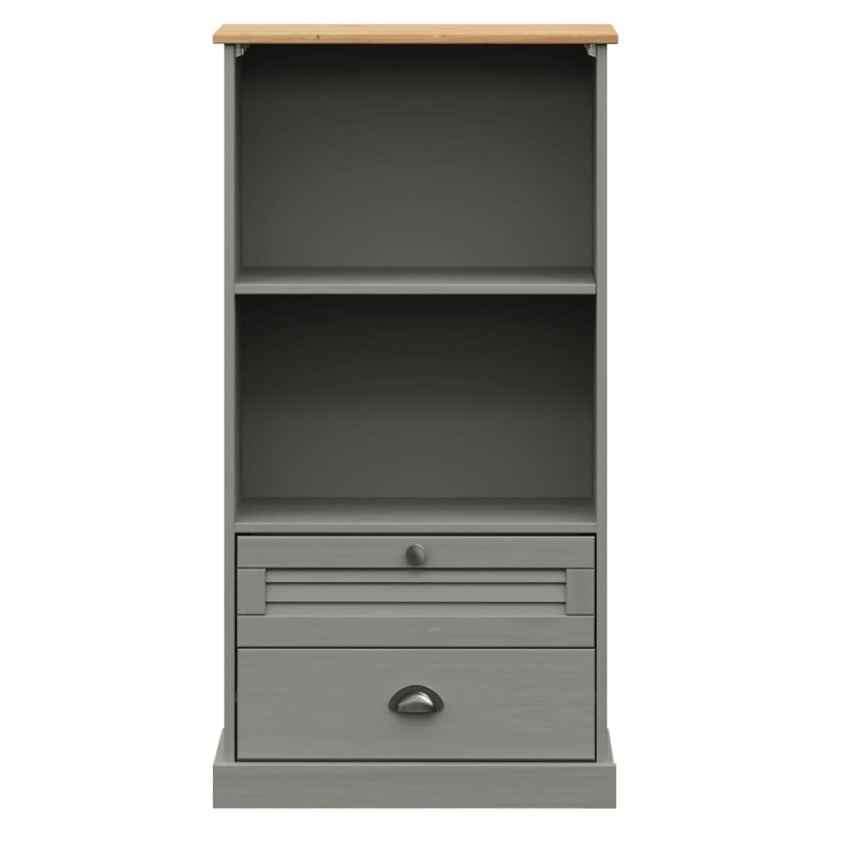 vidaXL Βιβλιοθήκη VIGO Γκρι 60 x 35 x 114,5 εκ. από Μασίφ Ξύλο Πεύκου