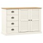 vidaXL Μπουφές με Συρτάρια VIGO Λευκό 113x40x75 εκ. Μασίφ Ξύλο Πεύκου