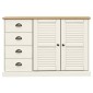 vidaXL Μπουφές με Συρτάρια VIGO Λευκό 113x40x75 εκ. Μασίφ Ξύλο Πεύκου