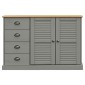 vidaXL Μπουφές με Συρτάρια VIGO Γκρι 113x40x75 εκ. Μασίφ Ξύλο Πεύκο