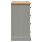 vidaXL Μπουφές με Συρτάρια VIGO Γκρι 113x40x75 εκ. Μασίφ Ξύλο Πεύκο