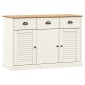 vidaXL Μπουφές με Συρτάρια VIGO Λευκό 113x40x75 εκ. Μασίφ Ξύλο Πεύκου