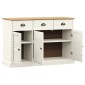 vidaXL Μπουφές με Συρτάρια VIGO Λευκό 113x40x75 εκ. Μασίφ Ξύλο Πεύκου