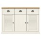 vidaXL Μπουφές με Συρτάρια VIGO Λευκό 113x40x75 εκ. Μασίφ Ξύλο Πεύκου