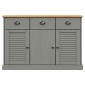 vidaXL Μπουφές με Συρτάρια VIGO Γκρι 113x40x75 εκ. Μασίφ Ξύλο Πεύκο