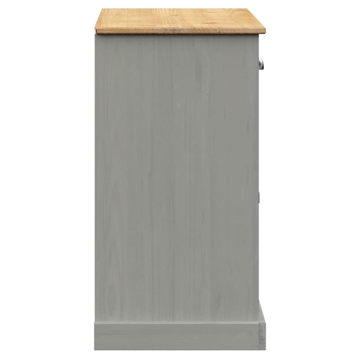 vidaXL Μπουφές με Συρτάρια VIGO Γκρι 113x40x75 εκ. Μασίφ Ξύλο Πεύκο
