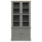 vidaXL Βιτρίνα VIGO Γκρι 85 x 35 x 170 εκ. από Μασίφ Ξύλο Πεύκου