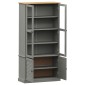 vidaXL Βιτρίνα VIGO Γκρι 85 x 35 x 170 εκ. από Μασίφ Ξύλο Πεύκου