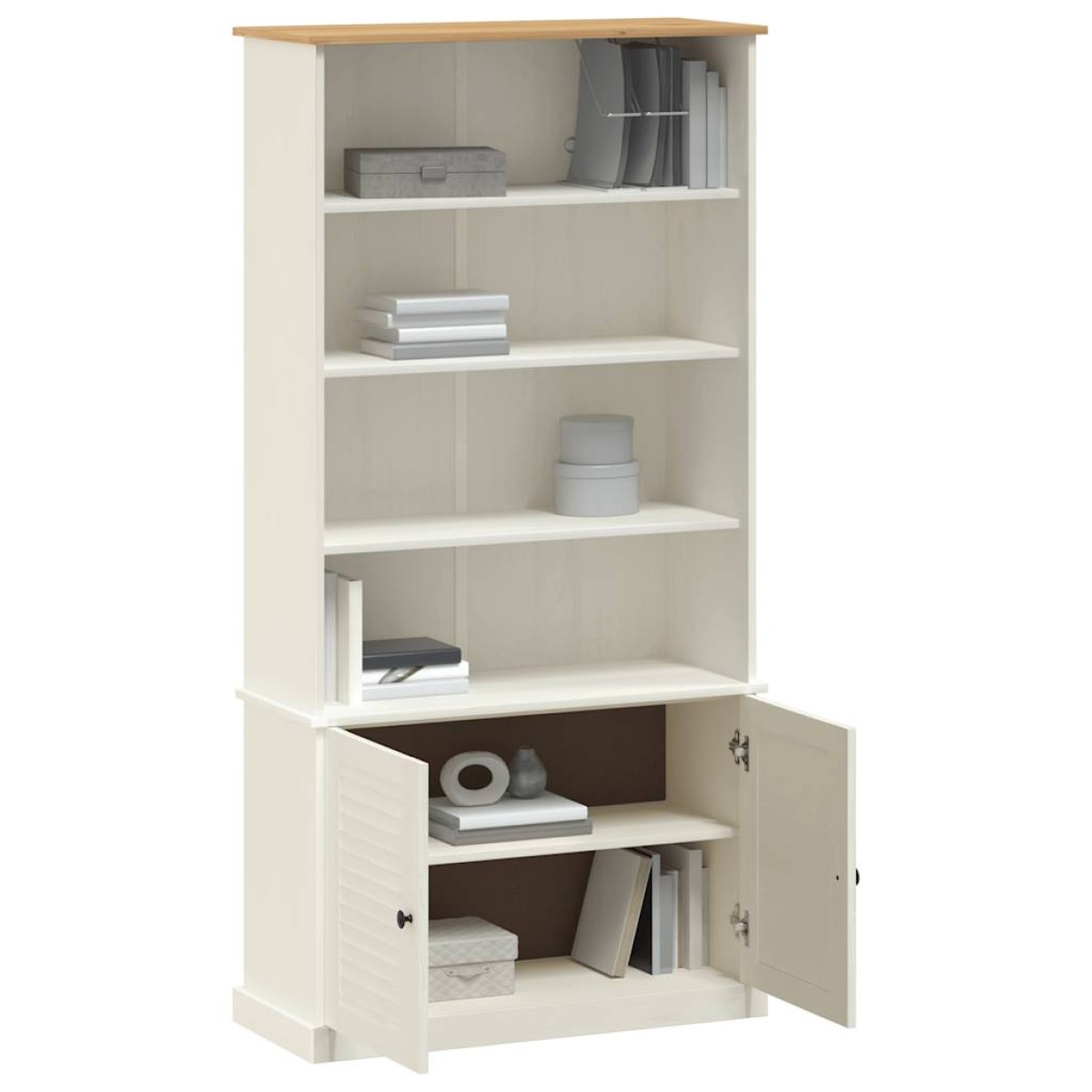 vidaXL Βιβλιοθήκη VIGO Λευκή 85 x 35 x 170 εκ. από Μασίφ Ξύλο Πεύκου