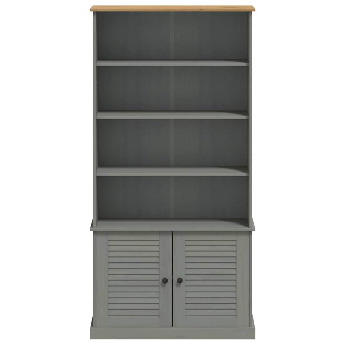 vidaXL Βιβλιοθήκη VIGO Γκρι 85 x 35 x 170 εκ. από Μασίφ Ξύλο Πεύκου
