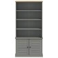 vidaXL Βιβλιοθήκη VIGO Γκρι 85 x 35 x 170 εκ. από Μασίφ Ξύλο Πεύκου