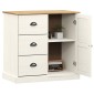vidaXL Ντουλάπι με Συρτάρια VIGO Λευκό 78x40x75 εκ. Μασίφ Ξύλο Πεύκου