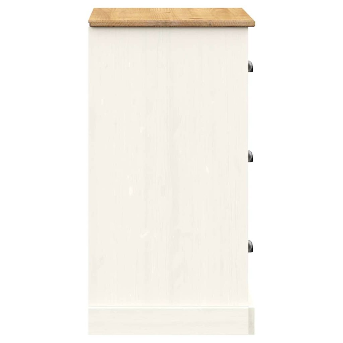 vidaXL Ντουλάπι με Συρτάρια VIGO Λευκό 78x40x75 εκ. Μασίφ Ξύλο Πεύκου