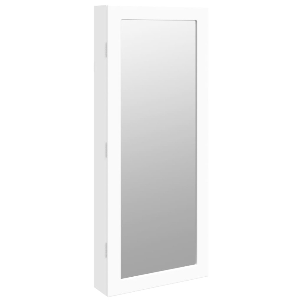 vidaXL Έπιπλο Κοσμημάτων με Καθρέφτη/LED Φώτα Επιτοίχιο Λευκό