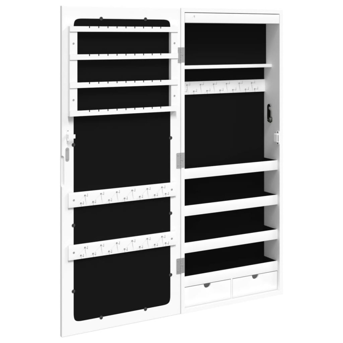 vidaXL Έπιπλο Κοσμημάτων με Καθρέφτη/LED Φώτα Επιτοίχιο Λευκό