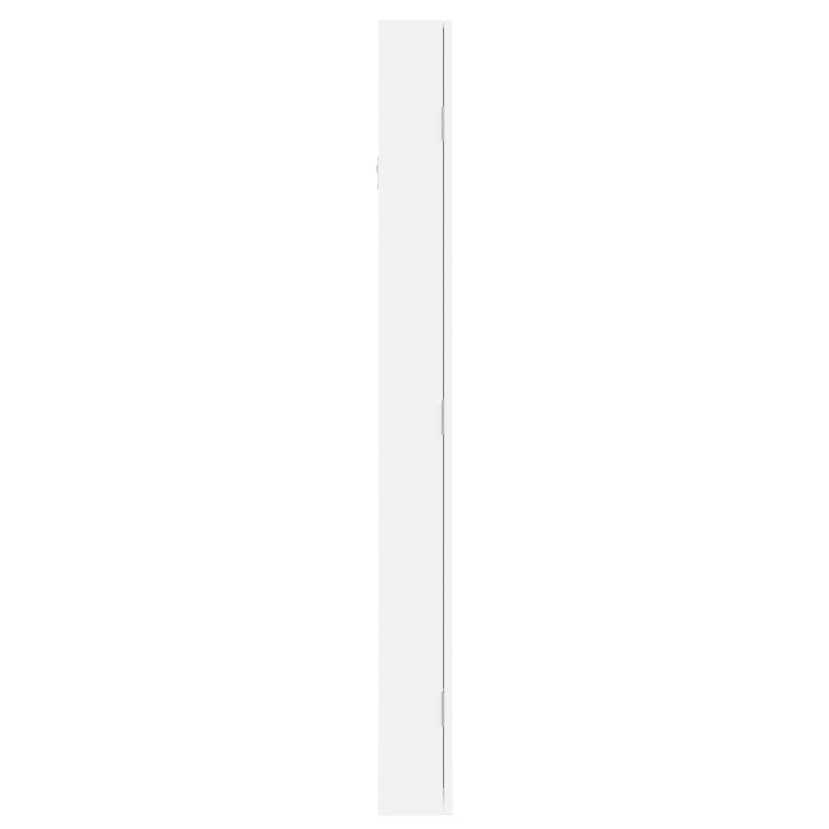 vidaXL Έπιπλο Κοσμημάτων με Καθρέφτη/LED Φώτα Επιτοίχιο Λευκό