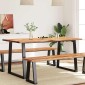 vidaXL Τραπεζαρία με Φυσικό Περίγραμμα 160x80x75 εκ Μασίφ Ξύλο Ακακίας