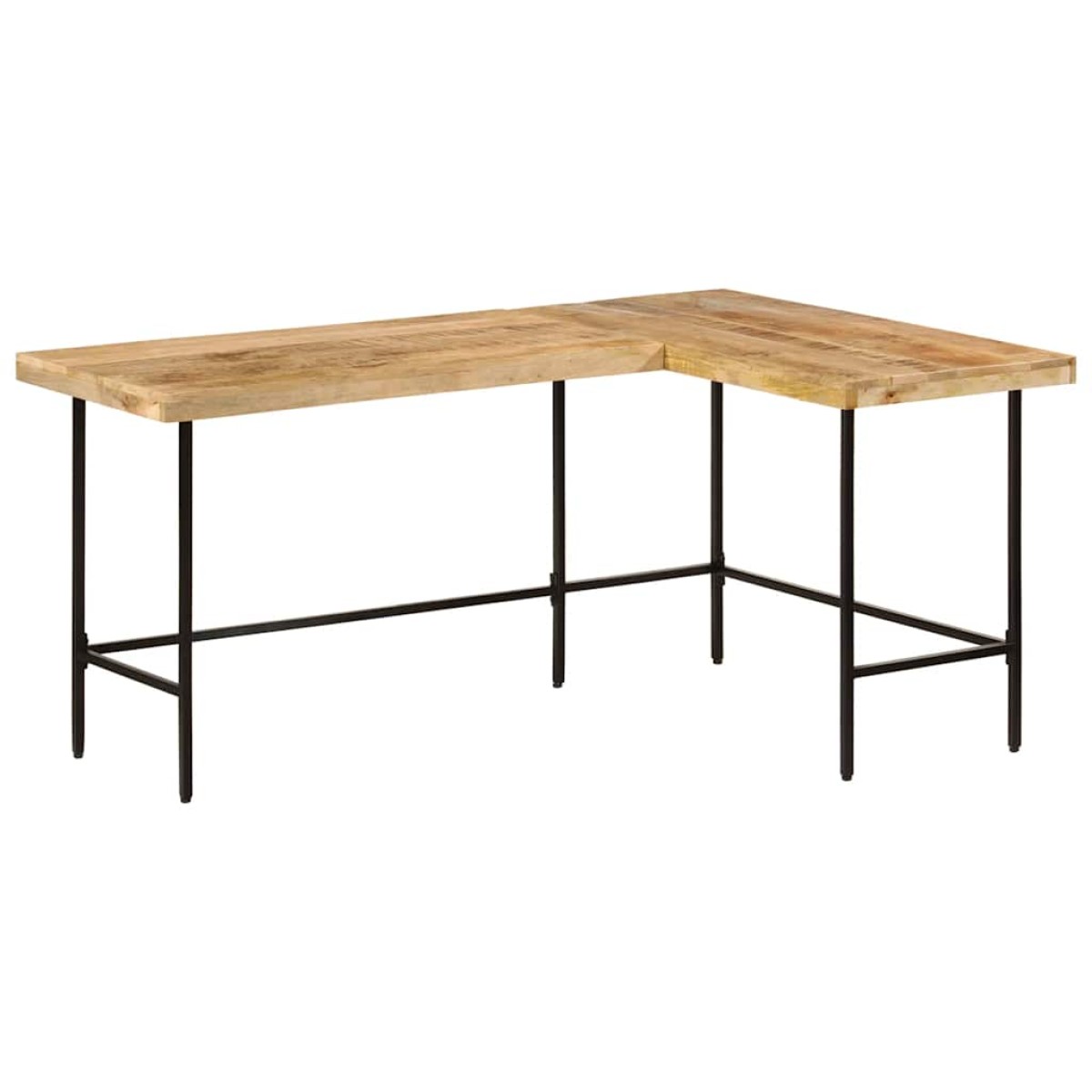 vidaXL Γραφείο 165x110x77 cm Μασίφ Ξύλο Μάνγκο και Σίδερο