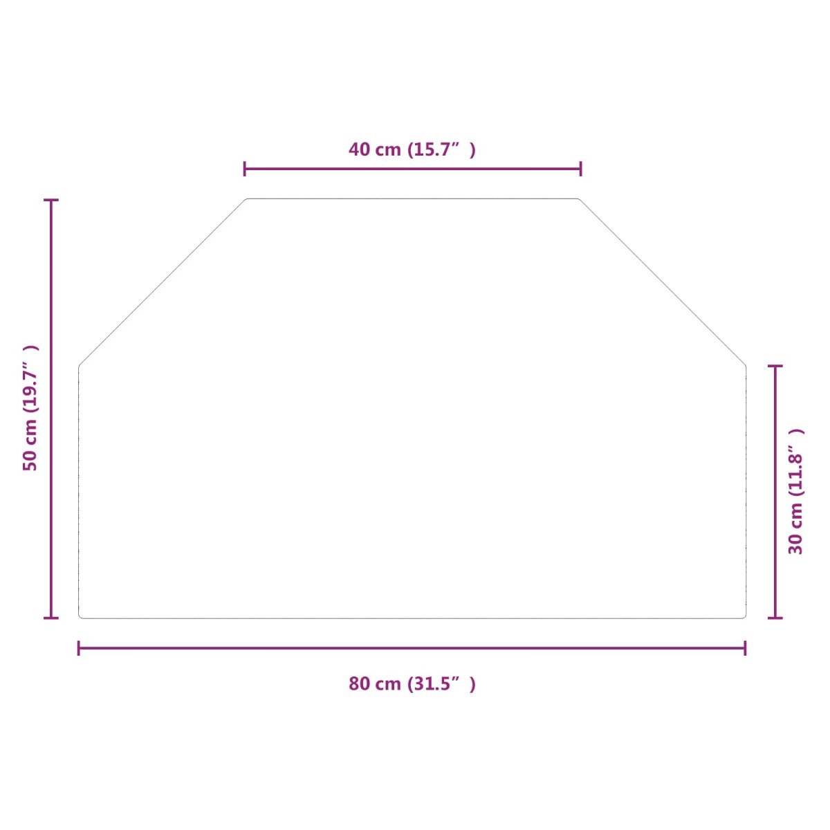 vidaXL Πλάκα Γυαλιού Τζακιού Διαφανές 80 x 50 cm Γυαλί