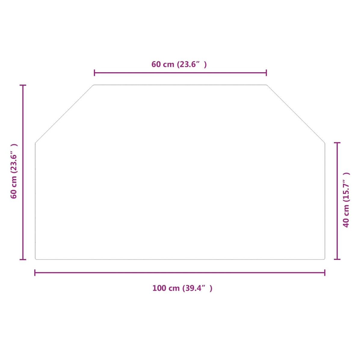 vidaXL Πλάκα Γυαλιού Τζακιού Διαφανές 100 x 60 cm Γυαλί