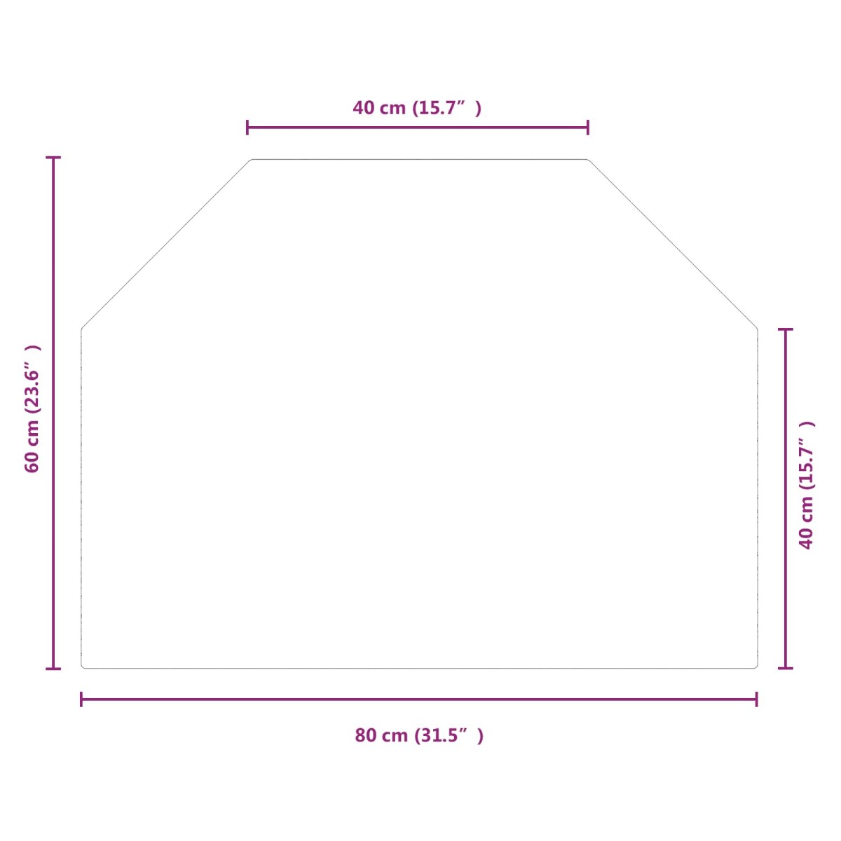 vidaXL Πλάκα Γυαλιού Τζακιού Διαφανές 80 x 60 cm Γυαλί