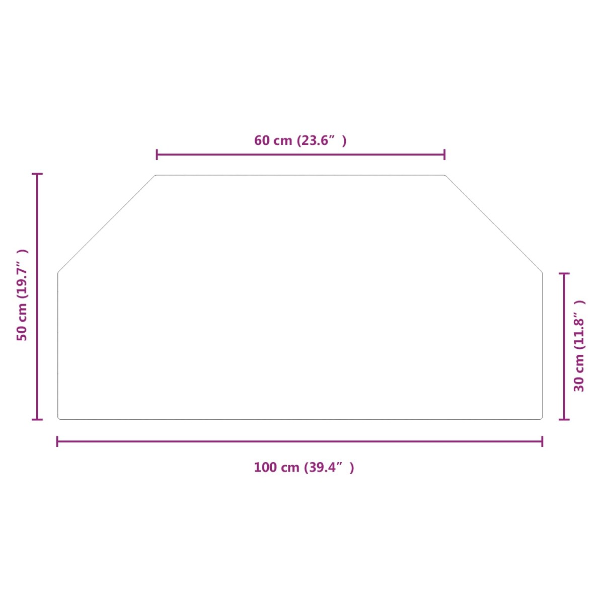vidaXL Πλάκα Γυαλιού Τζακιού Διαφανές 100 x 50 cm Γυαλί
