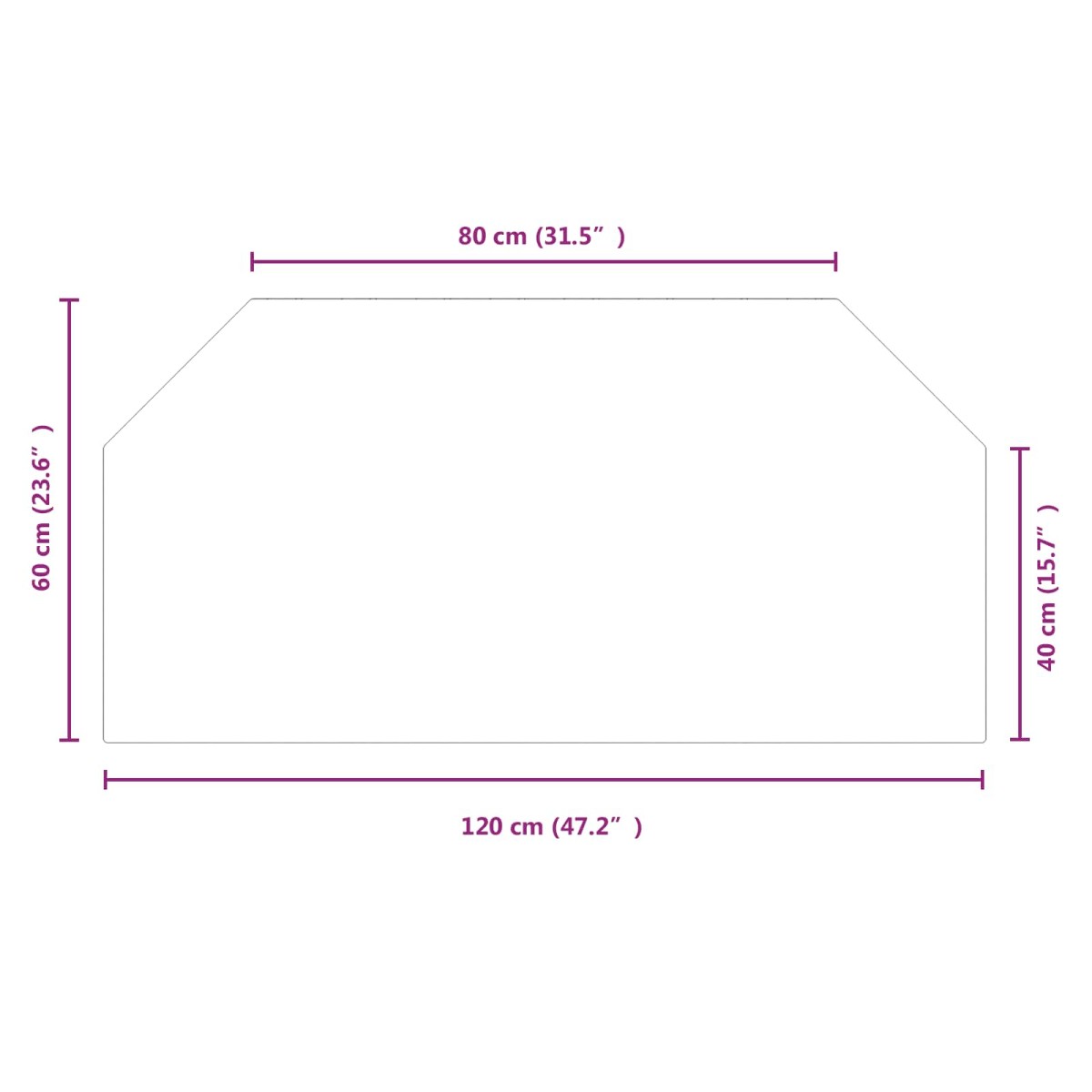 vidaXL Πλάκα Γυαλιού Τζακιού Διαφανές 120 x 60 cm Γυαλί