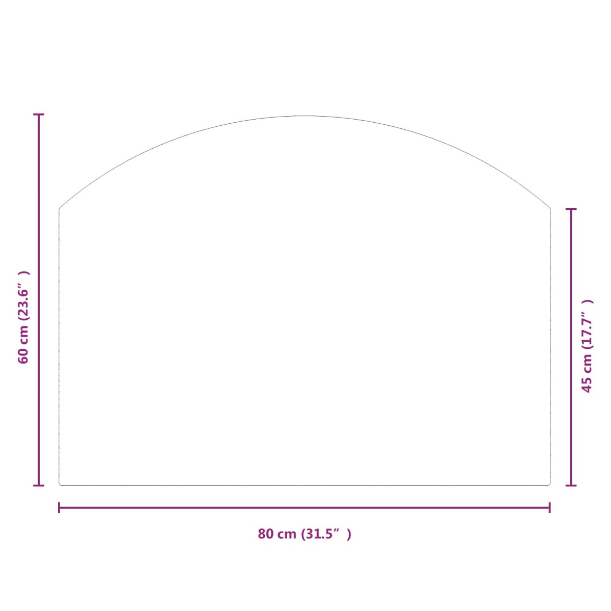 vidaXL Πλάκα Γυαλιού Τζακιού Διαφανές 80 x 60 cm Γυαλί