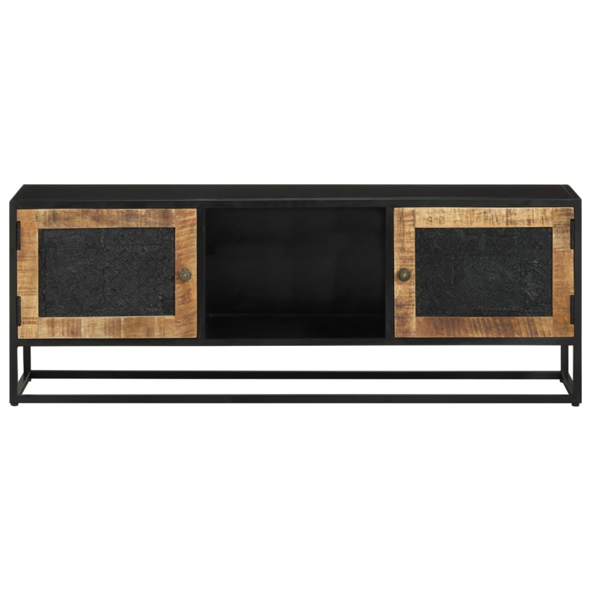 vidaXL Έπιπλο Τηλεόρασης 110 x 30 x 40 εκ. Μασίφ Ξύλο Μάνγκο & Σίδηρος
