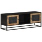 vidaXL Έπιπλο Τηλεόρασης 110 x 30 x 40 εκ. Μασίφ Ξύλο Μάνγκο & Σίδηρος