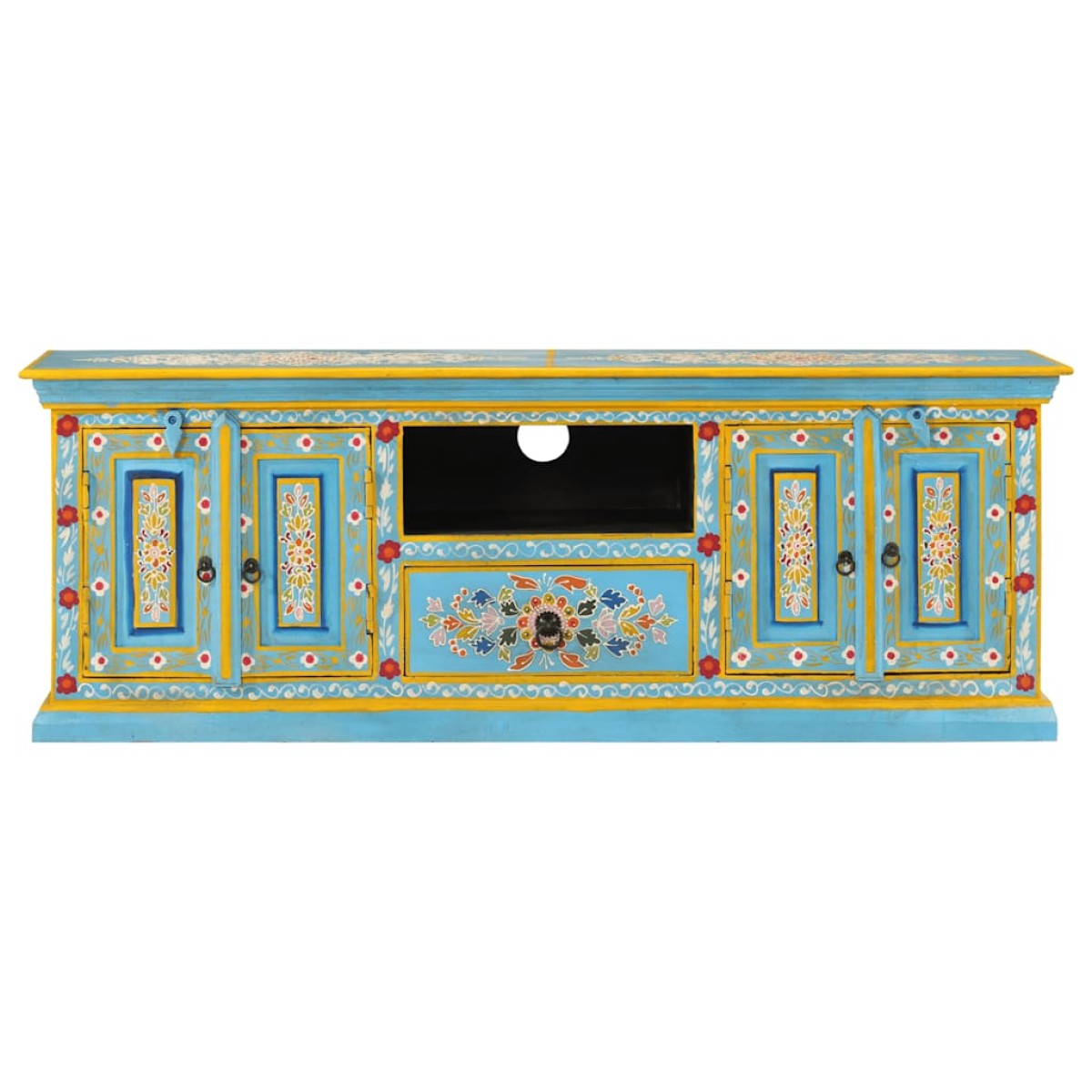 vidaXL Έπιπλο Τηλεόρασης Μπλε 110 x 30 x 40 εκ. από Μασίφ Ξύλο Μάνγκο
