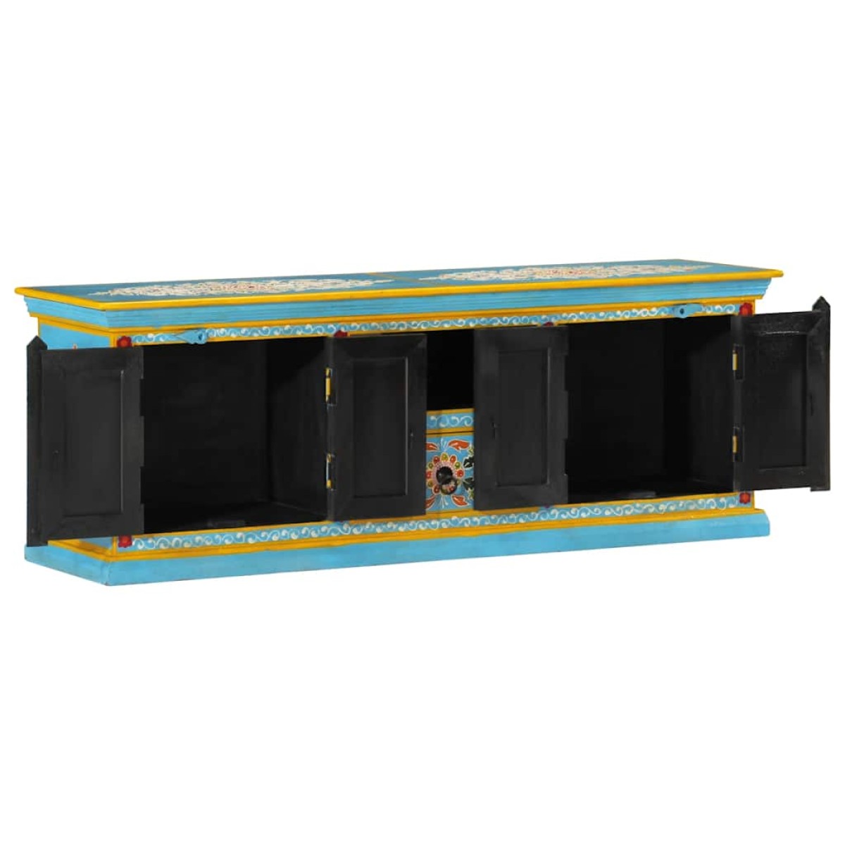 vidaXL Έπιπλο Τηλεόρασης Μπλε 110 x 30 x 40 εκ. από Μασίφ Ξύλο Μάνγκο